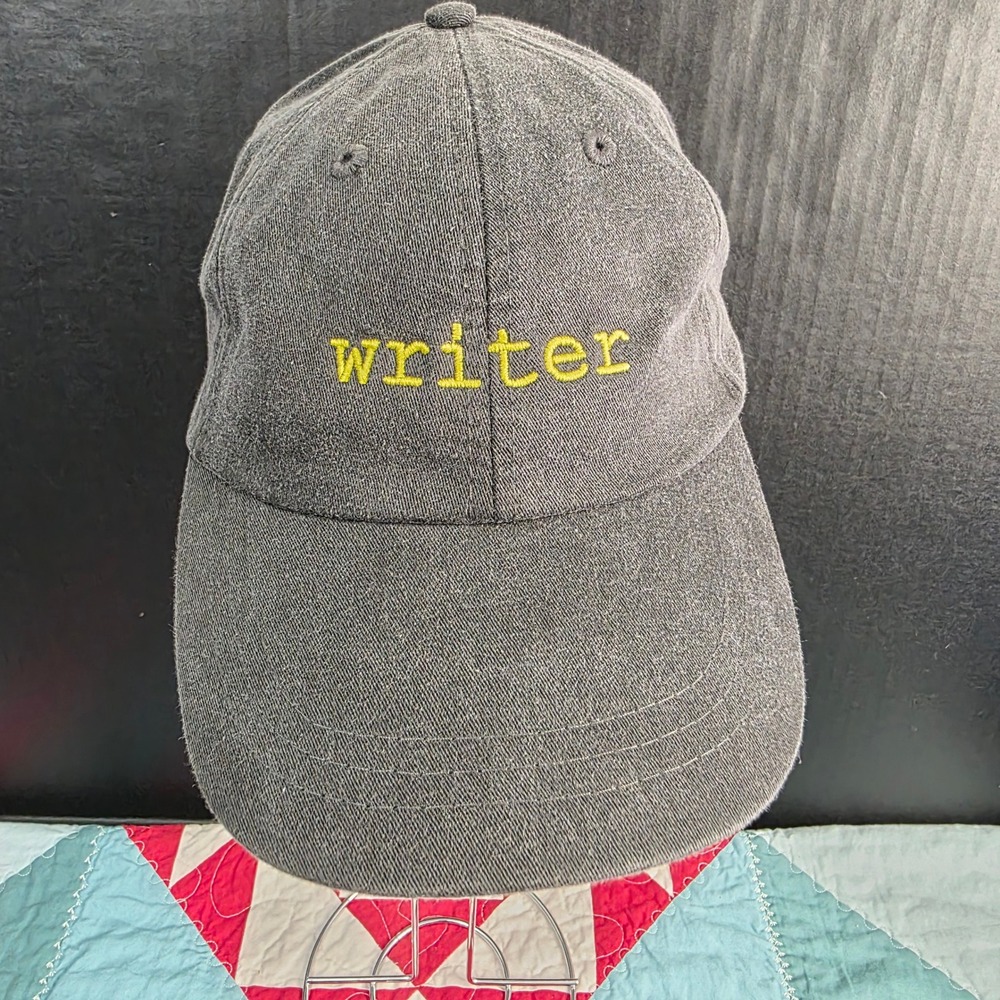 Adams Writer Baseball Hat Unisex Adjustable Author's Gray Yellow Embroidered Cap